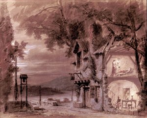 Szenografie von Philippe Chaperon für die Oper „Rigoletto“ des italienischen Komponisten Giuseppe Verdi (1813-1901) für die Aufführung an der Pariser Oper von Unknown artist