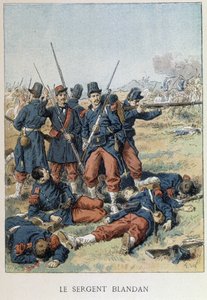 Sergeant Blandan starb während der Eroberung Algeriens 1842 - in „Die Geschichte Frankreichs“ von Unknown artist