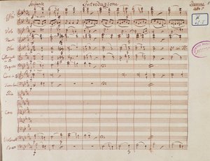 Notenseite für Idomeneo, König von Kreta, Oper von Mozart, Lichtenthal-Version (1843) von Unknown artist