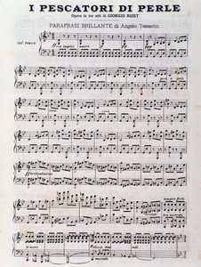 Notenblatt für Die Perlenfischer, Oper von Georges Bizet
