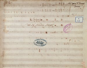 Notenblatt der Symphonie von Don Giovanni, Oper von Mozart (1812)