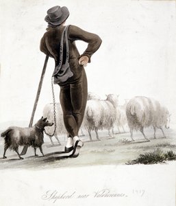 Hirte in der Nähe von Valenciennes - Aquarell