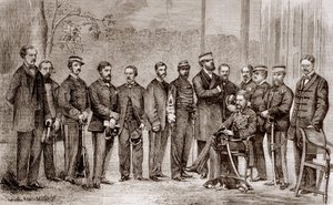 Sir James Hope Grant (1808-1875), ein britischer Soldat und sein Stab während des Zweiten Opiumkriegs, der von 1856 bis 1860 dauerte von Unknown artist