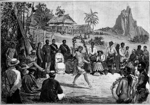 Tahiti: Thailändische Tänze in Papeete, vor dem Hof von König Pomare V