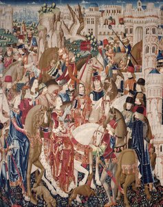 Wandteppich, der Tarquinius Priscus darstellt. ca. 1475