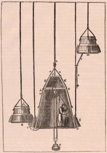 Technischer Schnitt einer Taucherglocke, ca. 1833