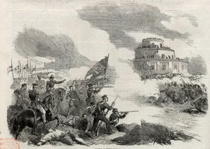 Die Schlacht von Monte Caseros im April 1852 - Aufstand von Justo José de Urquiza (1801-70) gegen den argentinischen Diktator Juan Manuel de Rosas (1793-1877) - Die Schlacht von Caseros am 3. Februar