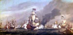 Die Schlacht der vier Tage vom 11. bis 14. Juni 1666 während des Zweiten Englisch-Niederländischen Krieges