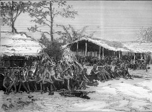 Die Brazza-Mission in Westafrika (Pietro Paolo Savorgnan di Brazza oder Pierre Paul François Camille Savorgnan de Brazza). von Unknown artist