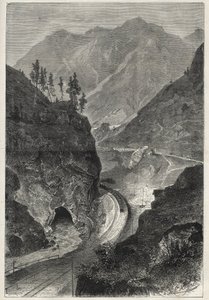 Die Brennerbahn nach Tirol - Gravur 1867 von Unknown artist