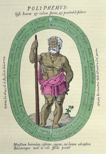 Der Zyklop Polyphem (Polyphemus), Satire gegen Nicolas Durand de Villegagnon, französischer Militär und Entdecker (1510-1571) von Unknown artist