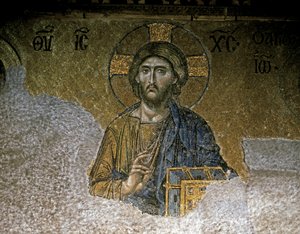 Die Deesis. Detail von Christus, Mitte 12. Jahrhundert von Unknown artist