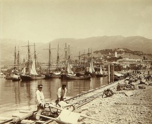 Der Bau eines Piers in Jalta von Unknown artist