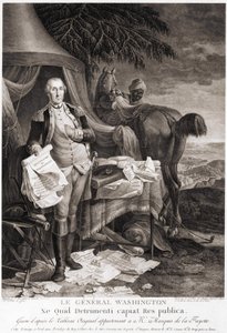 Der General Washington (1732-1799), graviert nach dem Originalgemälde im Besitz des Marquis de la Fayette von Unknown artist