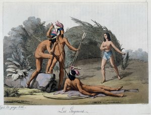 Die Guijanas, Indianer aus Paraguay. In „Das alte und moderne Kostüm“ von Unknown artist