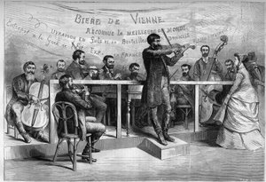 Die Zigeuner, ein Orchester ungarischer Musiker auf der Weltausstellung von 1867.