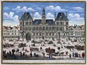Das Hôtel de Ville de Paris und sein Platz im 16. Jahrhundert - Gravur