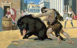 Die Arbeiten des Herkules: Herkules und der Eber, Anfang des 20. Jahrhunderts von Unknown Artist