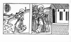 Das Leben des Heiligen Bernhard von Menthon (923 - 1008). Gravur aus „Leben der Heiligen - Sommerteil“ (Das Buch der Heiligen) von Jacobus (James) von Voragine (1228-1298). Lübeck 1488. von Unknown artist