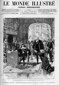 Der Marquis de Nangis und Marion flehen König Ludwig XIII. an. Theaterstück „Marion Delorme“, Drama von Victor Hugo
