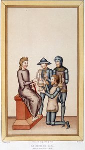 Die Königin von Saba - in „Sumptuary Arts, Geschichte des Kostüms und der Möbel“ von Unknown artist