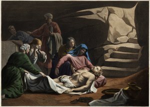 Das Grab Christi. Anonyme Gravur aus der Mitte des 19. Jahrhunderts