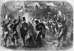 Der Karneval von Venedig: Maskerade auf dem Markusplatz (Piazza San Marco). Gravur in „Das Illustrierte Universum“ von Unknown artist