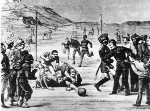 Die Armee von Indien spielt Fußball