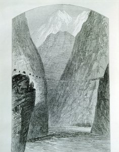 Die Brücke über den Apurimac-Fluss, Gravur. Peru von Unknown artist