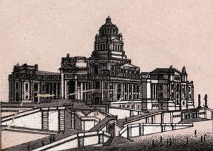 Das Gerichtsgebäude in Brüssel, Belgien in „Die Welt illustriert 168 Ansichten“. Undatiert (spätes 19. Jahrhundert)