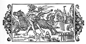 Der Teufel trägt eine Hexe - in „Historia de Gentibus Septentrionalibus“ von Olaus Magnus, Rom 1555 von Unknown artist