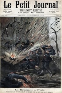 Die Dynamitexplosion in Paris, Explosion im Polizeirevier Rue des Bons Enfants verursacht durch den Anschlag des Anarchisten Emile Henry, 8. November