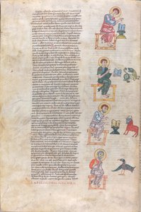 Die vier Evangelisten mit ihren Symbolen: Matthäus, Lukas, Markus, Johannes von Unknown artist
