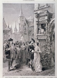 Die letzte Szene von Die schöne Magelone, Oper von Georges Bizet, im Teatro Argentina in Rom