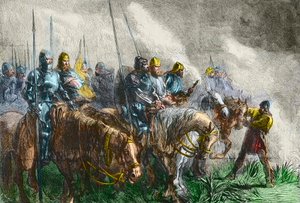 Der Morgen der Schlacht von Azincourt - 100-jähriger Krieg: Schlacht von Azincourt (Pas-de-Calais) am 25. Oktober 1415 - Vor der Schlacht von Azincourt