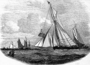 Die Regatten von Cowes im Jahr 1851 - Gravur, Bibl. des Arts deco