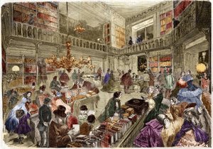 Das Geschäft der Buchhandlung Nouvelle, Boulevard des Italiens in Paris 1860 von Unknown artist