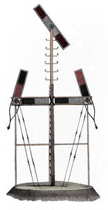 Der Telegraph von Claude Chappe (1763-1805), französischer Ingenieur - Gravur aus dem 19. Jahrhundert