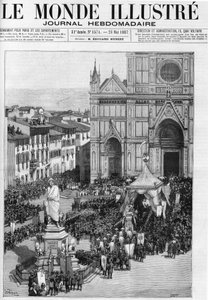 Die Überführung der sterblichen Überreste von Gioacchino Rossini in die Kirche Santa Croce in Florenz (Italien), in "Die illustrierte Welt" 1887 von Unknown artist