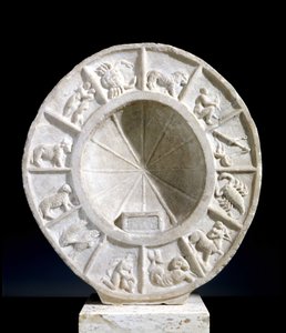Die Tierkreiszeichen dargestellt auf einem Sonnenmeridian des 15. Jahrhunderts