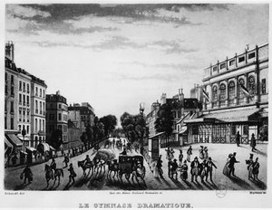 Theater: das Dramatische Gymnasium des Boulevard Bonne Nouvelle - Gravur