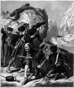 Dritter Carlistenkrieg (1872-1876): ein Carlisten-Hinterhalt in Navarra von Unknown artist