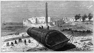 Transport des Obelisken, bekannt als „Aiguille de Cléopâtre“, von Ägypten nach England von Unknown artist