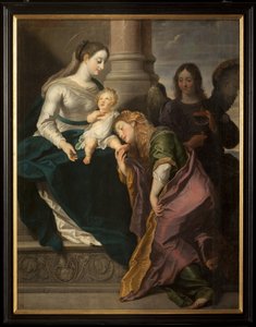 Triptychon. Signiert L. Segers (?). Wappenschild mit Text Omnia enpitras (?). 1627.