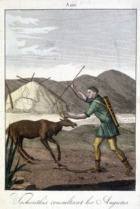 Tschutkis-Mann, der die Auspuren konsultiert (Asien) von Unknown artist