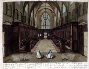 Zwei Nonnen beten in der Abtei von Port Royal des Champs (Port-Royal-des-Champs) von Unknown artist