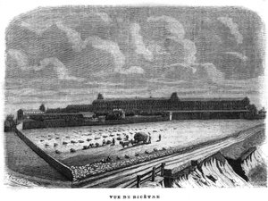 Ansicht von Bicetre bei Paris im Jahr 1858.