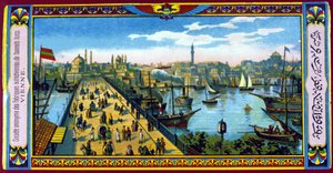 Ansicht der Galata-Brücke, Konstantinopel, Türkei. Ende des 19. Jahrhunderts von Unknown artist