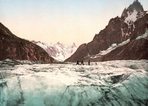 Blick auf den Mont Blanc: La Mer de Glace. Photochrom ca. 1890 von Unknown artist