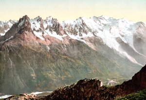 Ansicht des Mont Blanc: Die Mont-Blanc-Kette um 1890 von Unknown artist